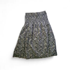 Rails Selena Black Mini Floral Midi Skirt L Lined Pull On Elastic Waist Gathered